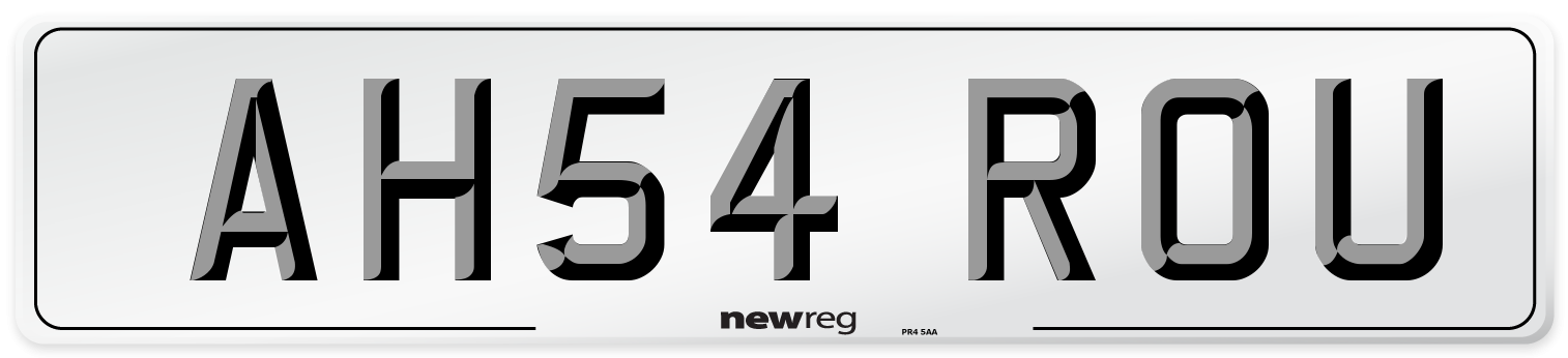 AH54 ROU Number Plate from New Reg